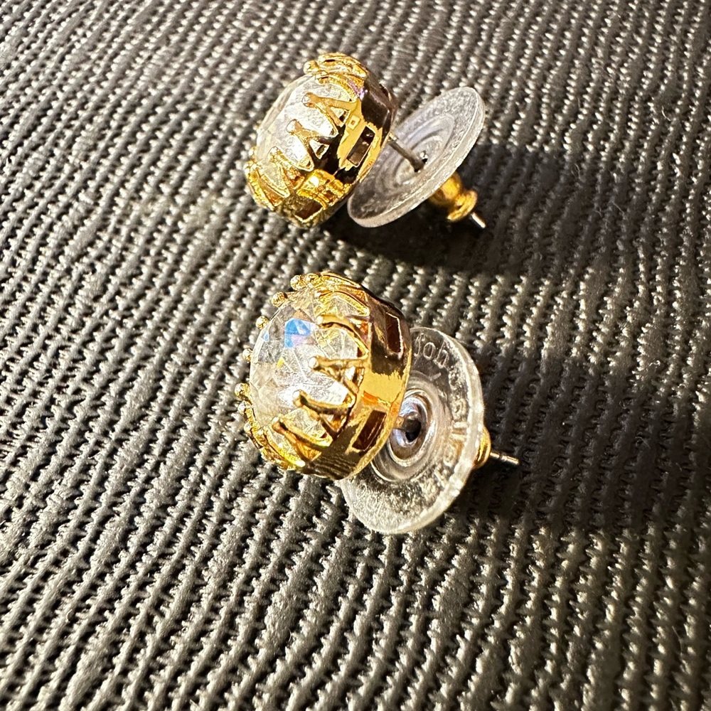 Stella & Dot Gold and Silver Crystal Earrings - Picture 2 of 3